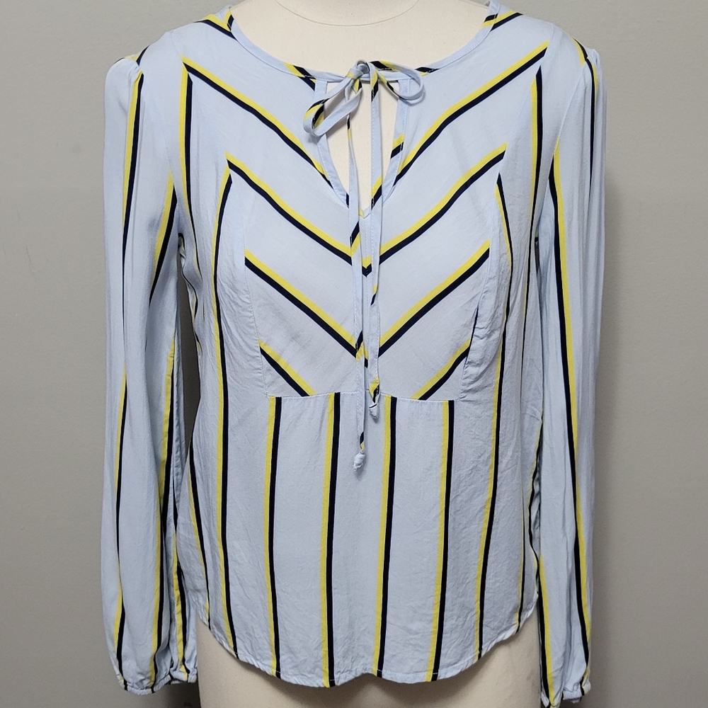 Candies pale blue striped blouse size xs